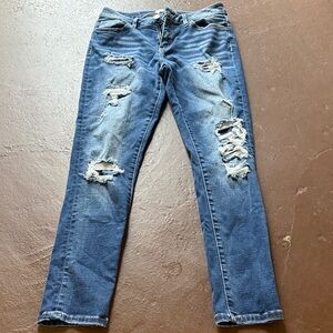 Buckle Women's Ripped Blue Skinny Jeans